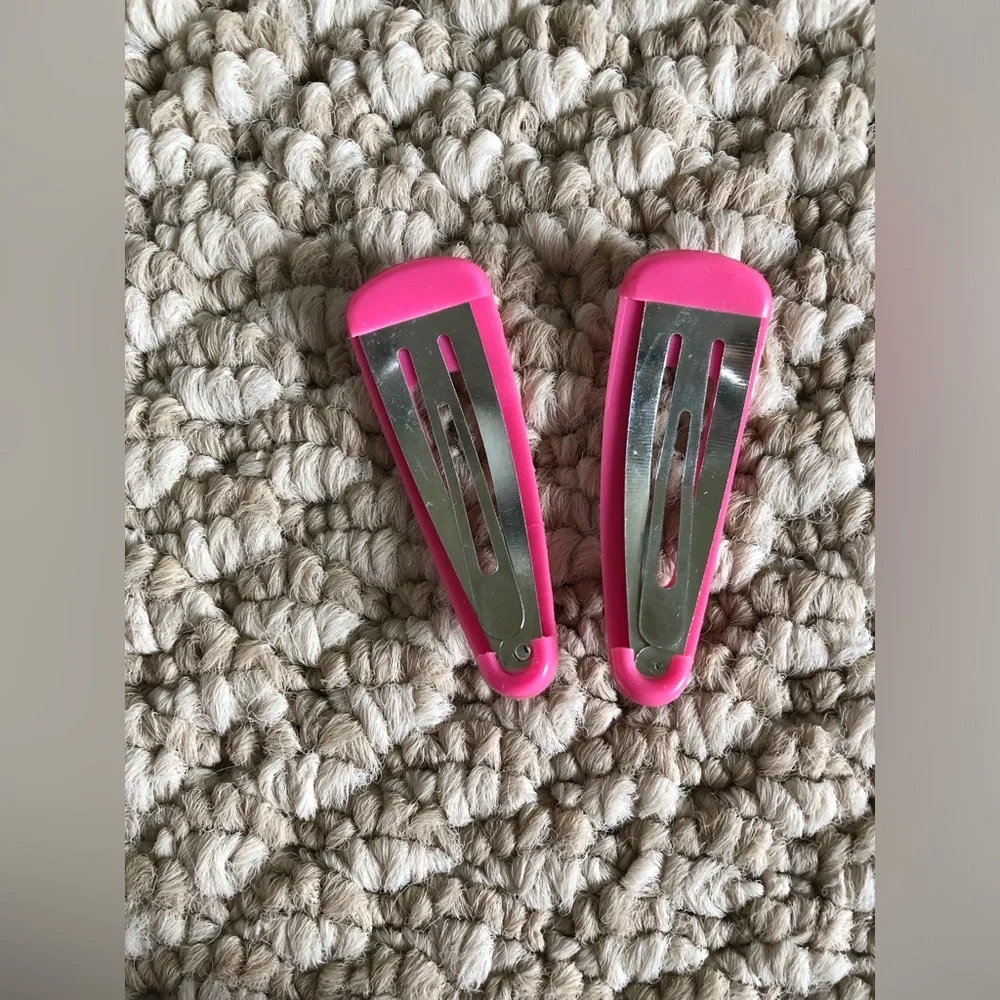 New Y2K children girls 2 Pink Snap Hair Clips hair accessories